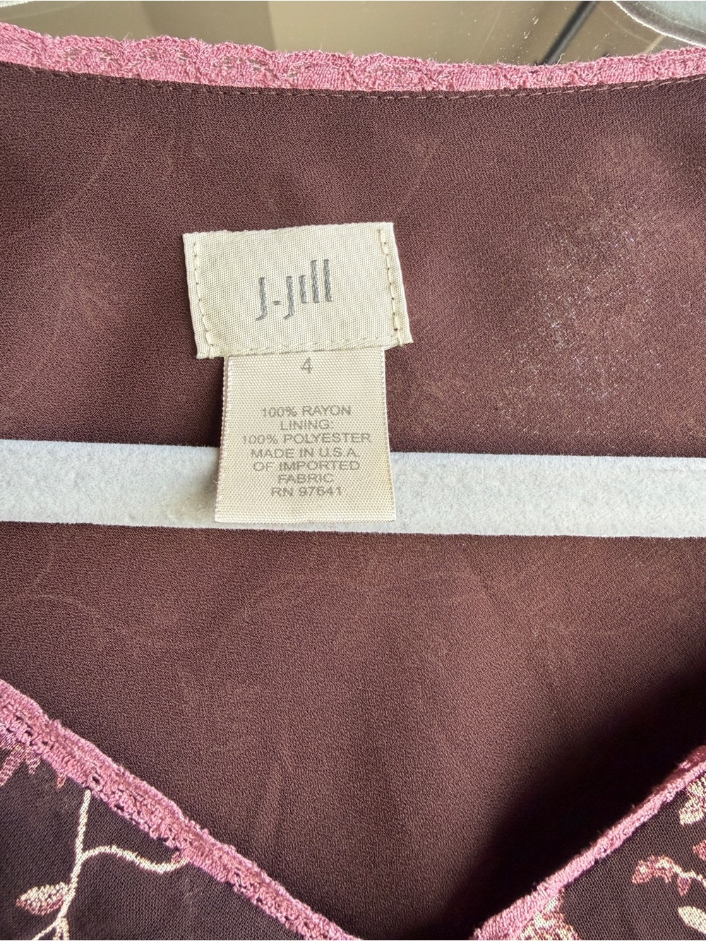 VTG J. Jill Whimsigoth Floral Embroidered Midi Dress Plum Brown - Picture 4 of 4